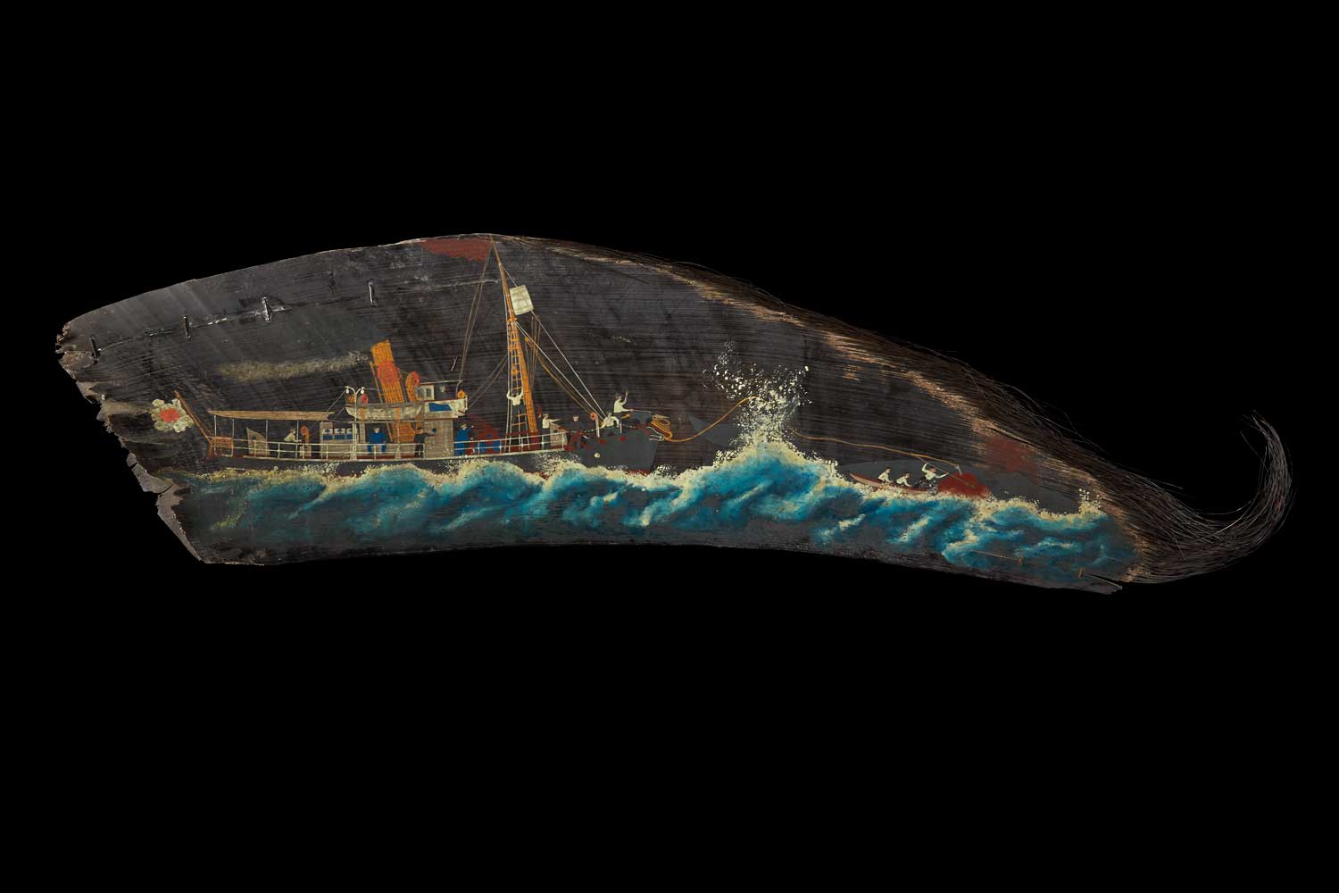 Whaling painting on baleen